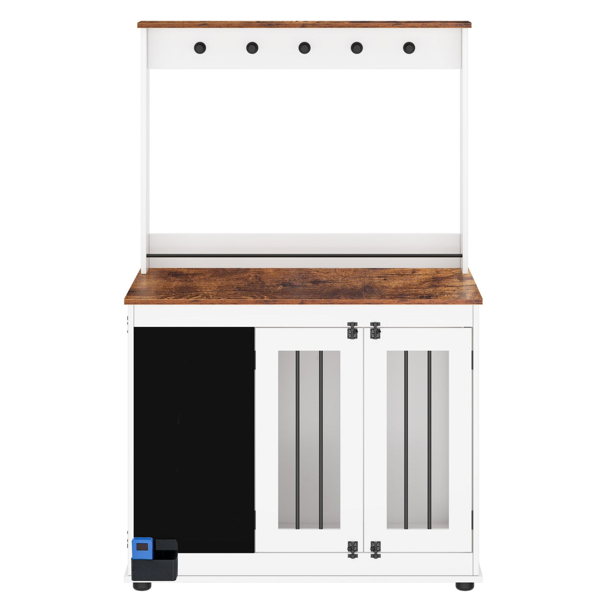 Dog crate kennel with double doors, crate interior furniture, large dog, white