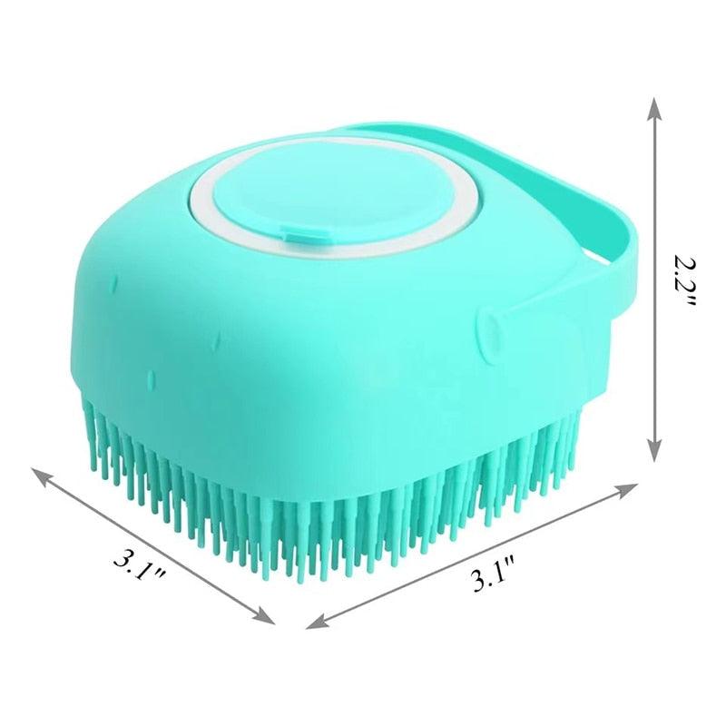 Dog Cat Bath Brush 2-in-1 Pet Massage Comb Soft Silicone