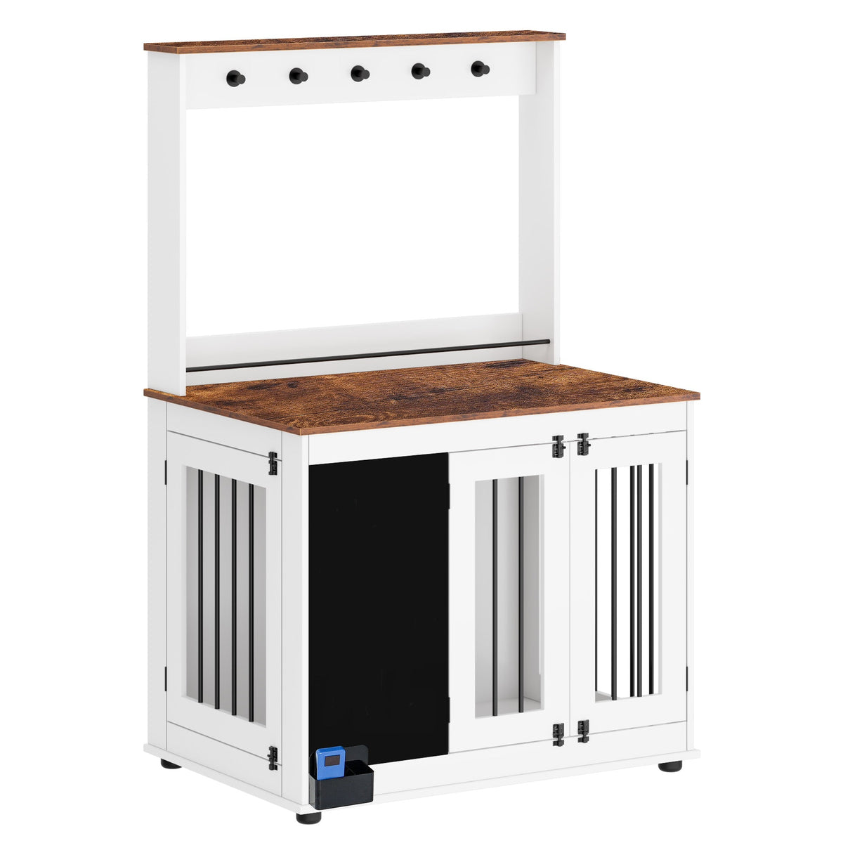 Dog crate kennel with double doors, crate interior furniture,  large dog, white