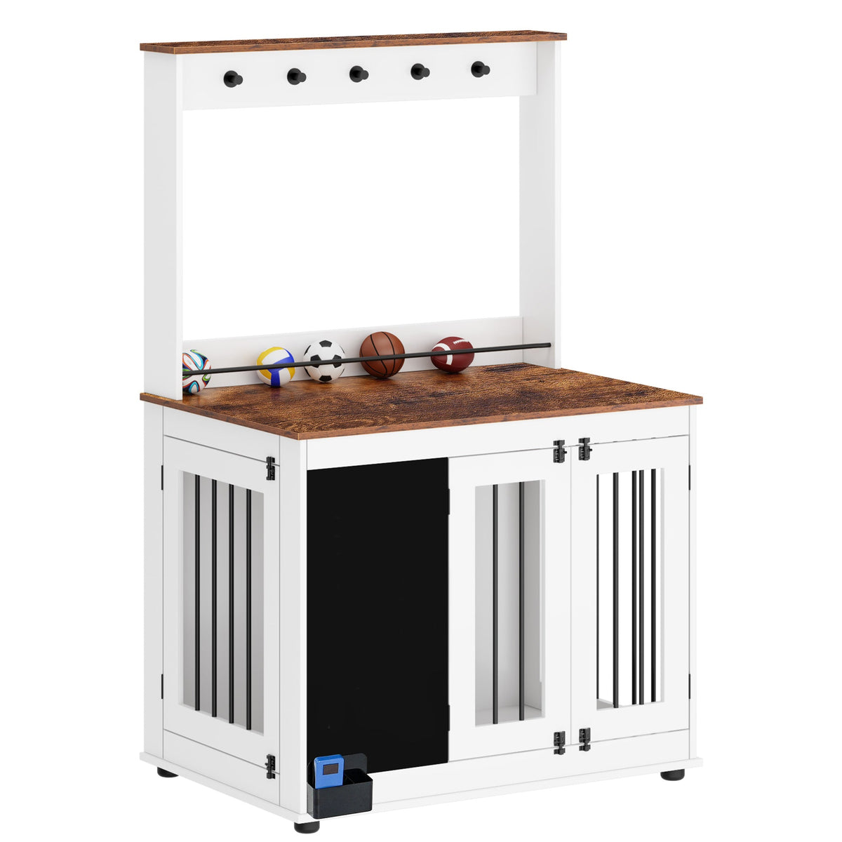 Dog crate kennel with double doors, crate interior furniture,  large dog, white