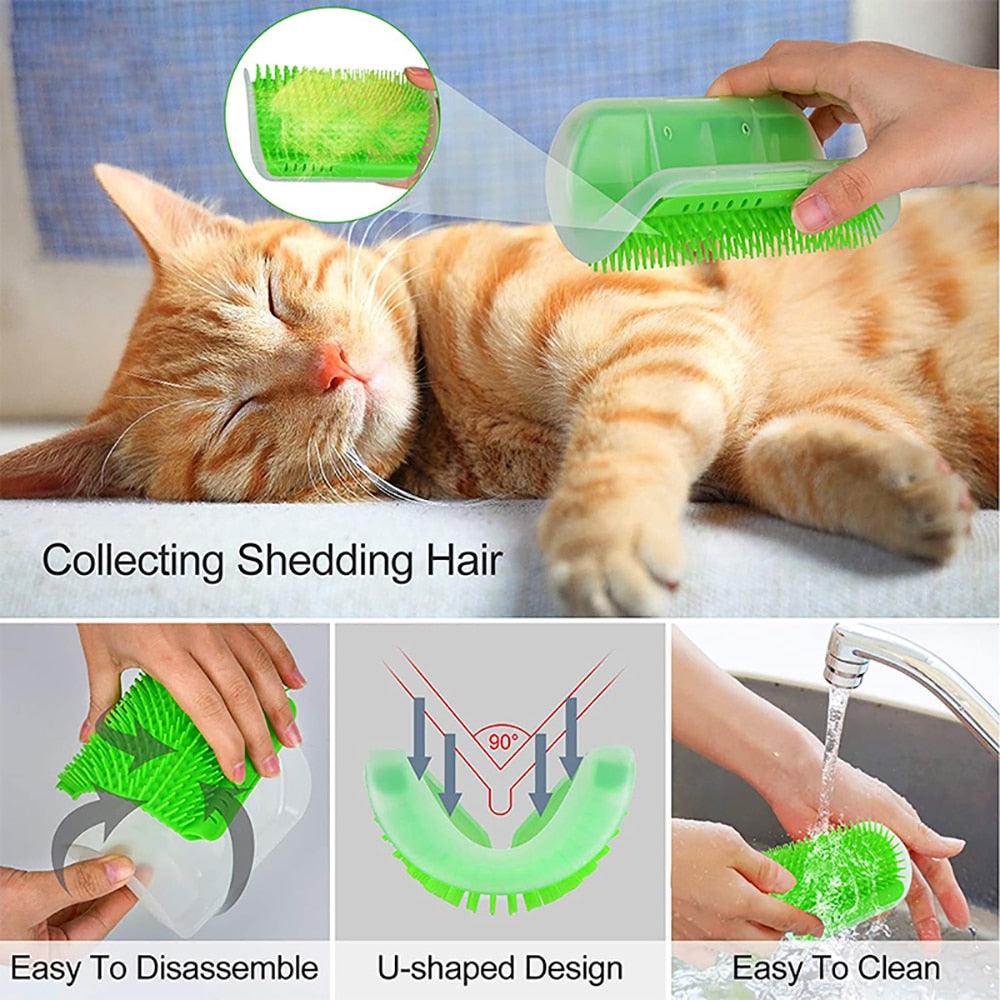 Massager for Cats Pet  Brush Remove Hair Comb Grooming Brushes Wall Mounted Scraper