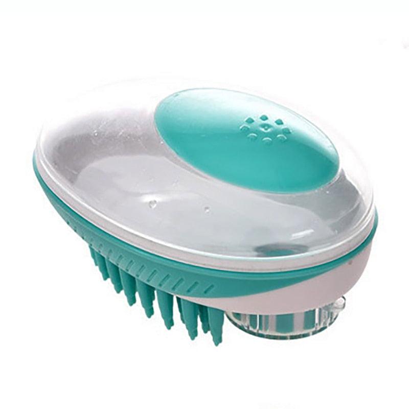 Dog Cat Bath Brush 2-in-1 Pet  Massage Comb Soft Silicone