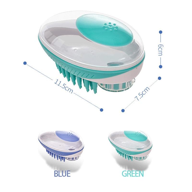 Dog Cat Bath Brush 2-in-1 Pet  Massage Comb Soft Silicone