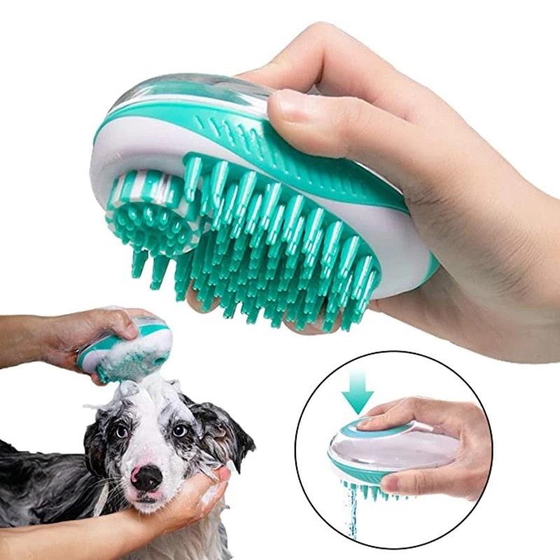 Dog Cat Bath Brush 2-in-1 Pet  Massage Comb Soft Silicone