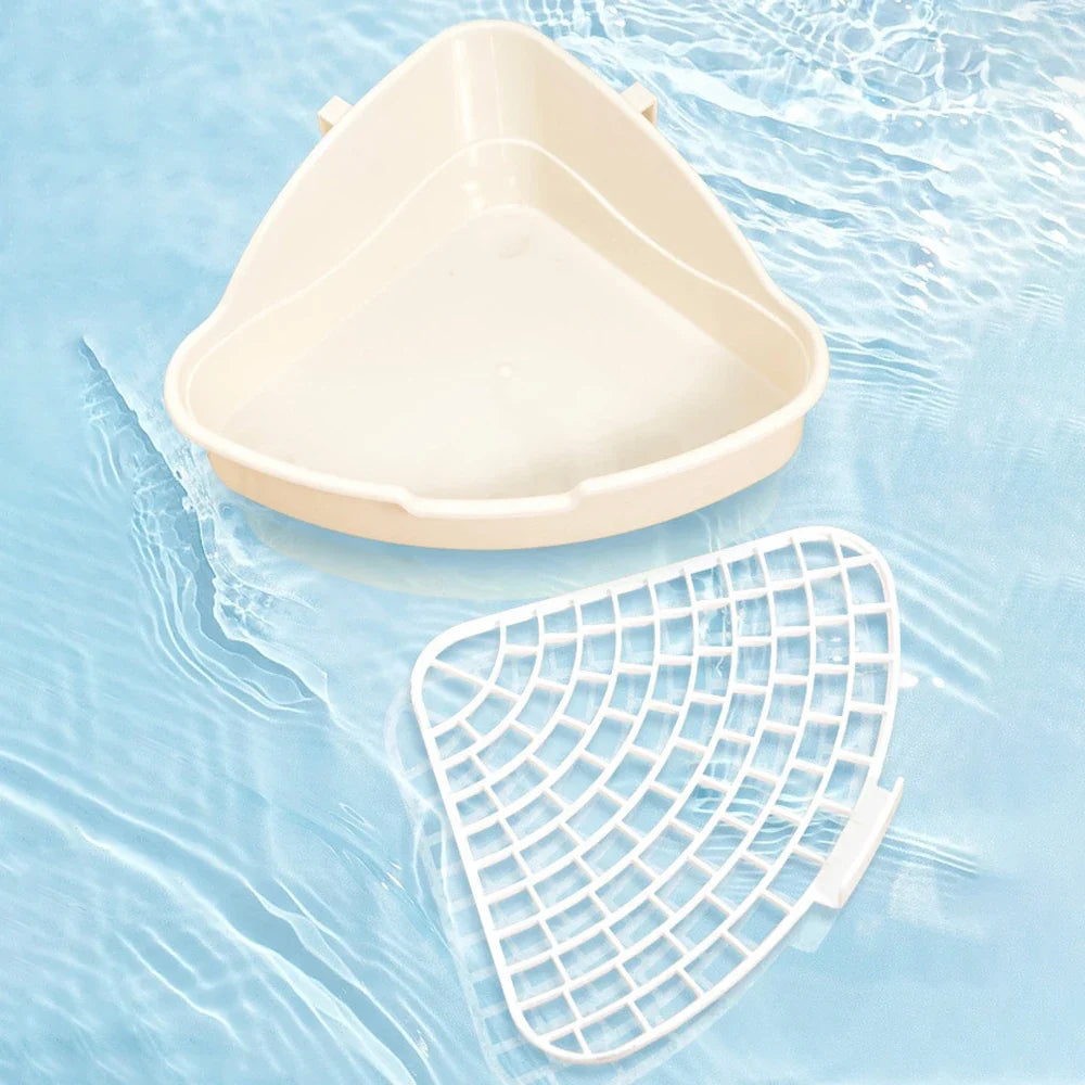 1PC Triangle Potty Corner Litter Box for Small Animals