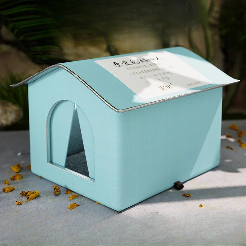Waterproof Outdoor Pet House – Winter Warm  Foldable, Washable, Cozy Shelter
