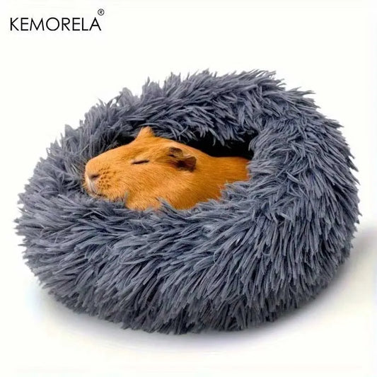 1PCS Ultra-Soft Plush Pet Nest Cozy Warm Hamster Sleeping Bed Non-Slip Bottom Insulated Padding for Guinea & Other Small Animals