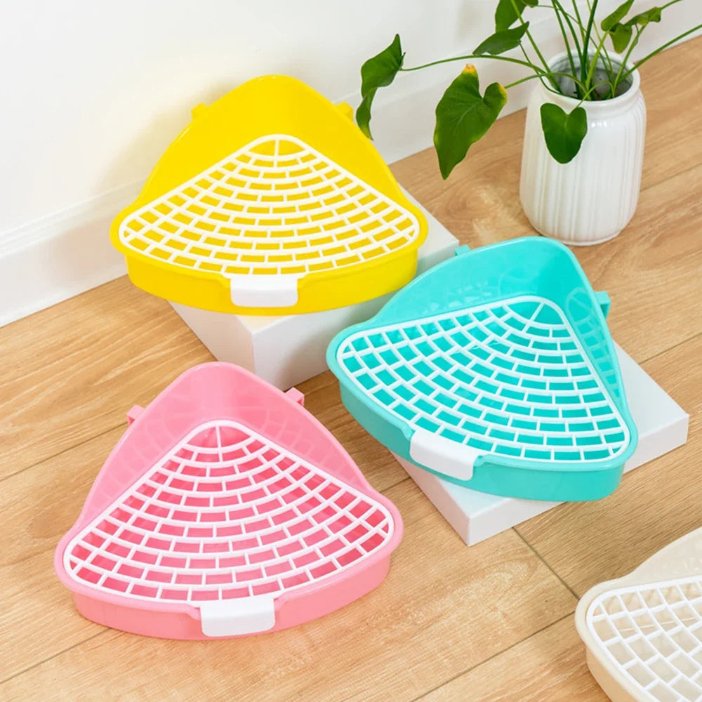 1PC Triangle Potty Corner Litter Box for Small Animals