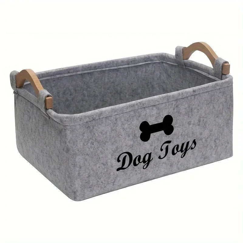Felt Pet Toy Box, Dog Toy Box, Storage Basket Chest Organizer