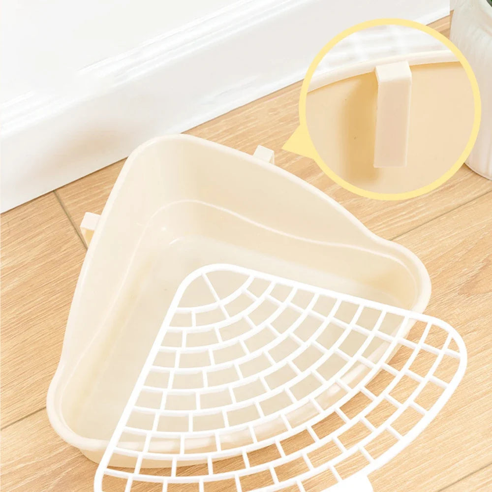 1PC Triangle Potty Corner Litter Box for Small Animals