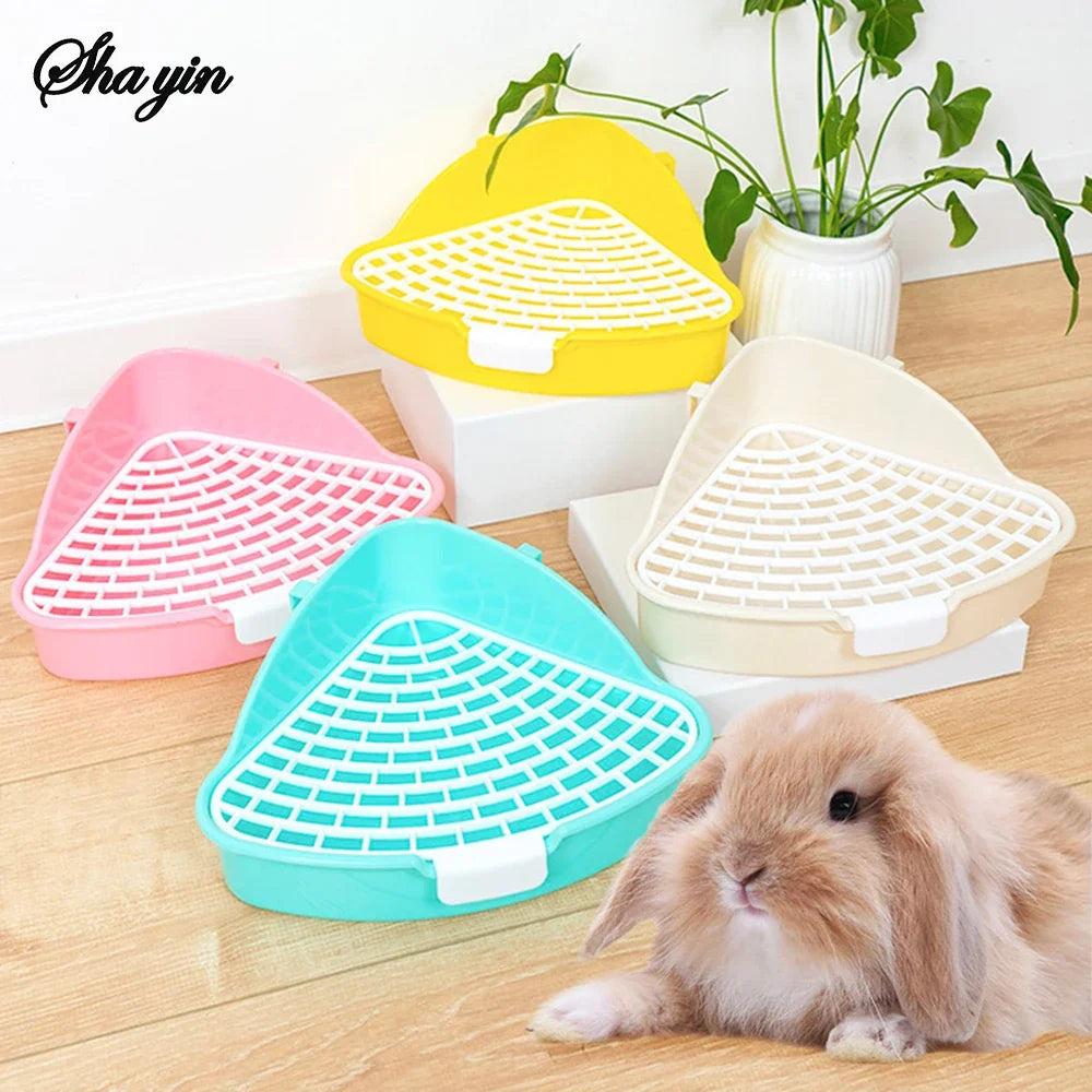 1PC Triangle Potty Corner Litter Box for Small Animals