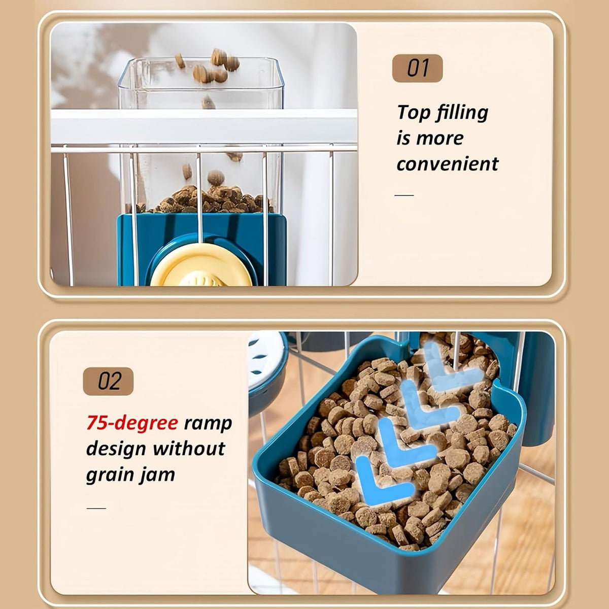 Hanging Automatic Food Water Dispenser For Cage